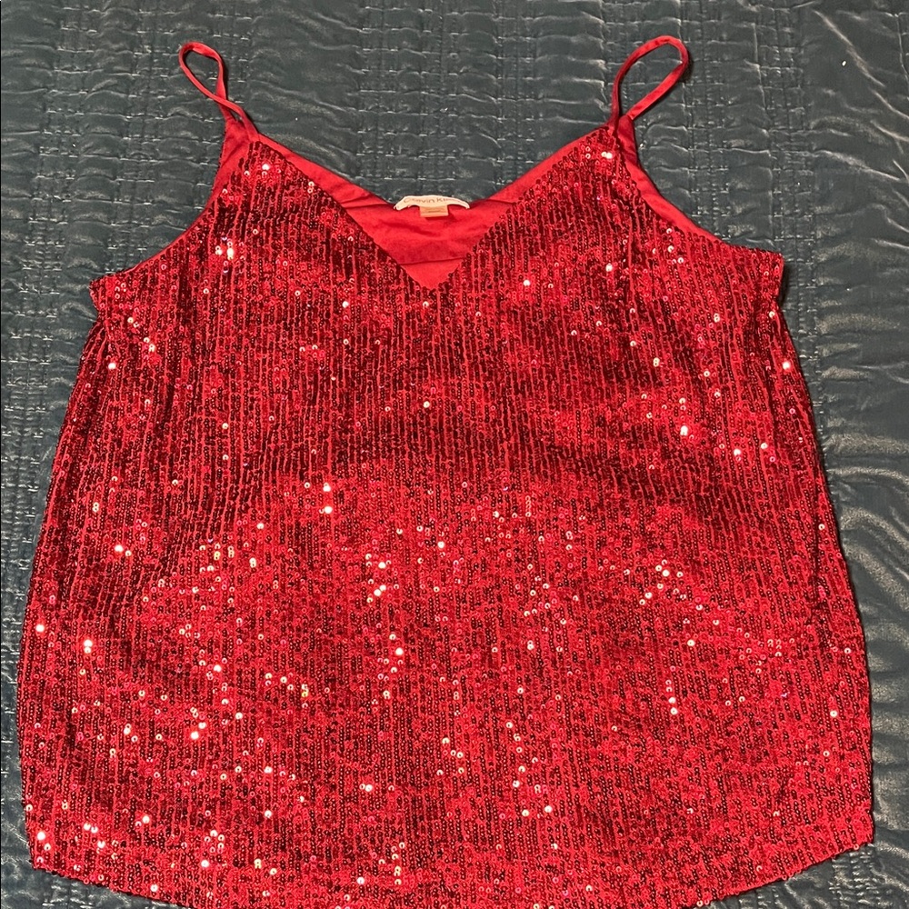Calvin Klein Sparkling Red Sequin Camisole